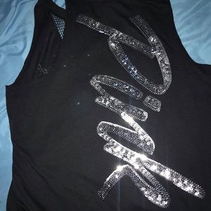 VS PINK glitter cut off tank
